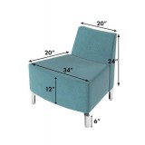Jefferson Outside Chair - Dimensions (Light Blue)
