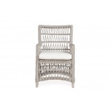 Mackinac Dining Armchair in Putty Wicker - Front