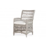 Mackinac Dining Armchair in Putty Wicker - Angled