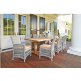 Mackinac Dining Armchair in Putty Wicker - Lifestyle 2