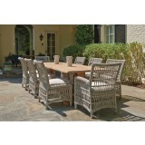 Mackinac Dining Armchair in Putty Wicker - Lifestyle 1
