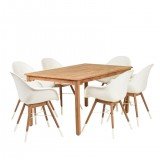Amazonia Charlotte 7 Piece Teak Rectangular Patio Dining Set