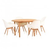 Amazonia Charlotte 5 Piece Teak Round Patio Dining Set 