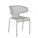 Maze Stacking Armchair - E-Coated, Powder Coated Micro-Mesh Steel - Titanium Silver