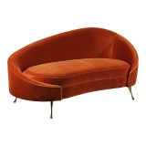 Moe's Home Collection Abigail Curved Chaise - Orange - Perspective