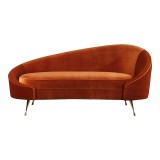Moe's Home Collection Abigail Curved Chaise - Orange - Front