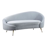 Moe's Home Collection Abigail Curved Chaise - Blue - Perspective