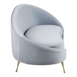 Moe's Home Collection Abigail Curved Chaise - Blue - Side