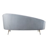 Moe's Home Collection Abigail Curved Chaise - Blue - Rear