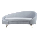 Moe's Home Collection Abigail Curved Chaise - Blue - Front
