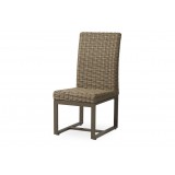 Milan Armless Dining Chair in Brushwood - Angled - No Cushion