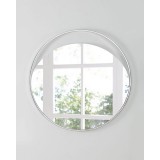 Ariel Large Round Mirror In Matte White - Front