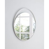 Ariel Large Round Mirror In Matte White - Angled
