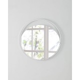 Ariel Medium Round Mirror In Matte White - Front