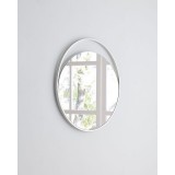 Ariel Medium Round Mirror In Matte White - Angled