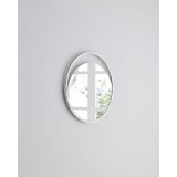 Ariel Small Round Mirror In Matte White - Angled