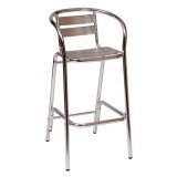 Parma Arm Barstool - Anodized Aluminum Frame