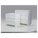 Blanche 3 Drawer Night Table High Gloss White