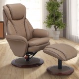Norway Recliner and Ottoman - Sand (Tan) Leather