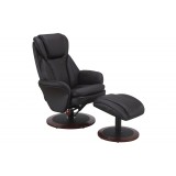 Norway Recliner and Ottoman - Java (Brown) Leather - Angled