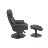 Norway Recliner and Ottoman - Java (Brown) Leather - Side