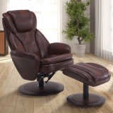 Norway Recliner and Ottoman - Whisky (Brown) Breathable Air Leather