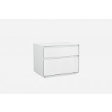 Malibu Night Stand High Gloss White Self Close Drawers