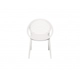 Gravely Arm Chair White Polypropylene -  Front