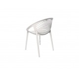 Gravely Arm Chair White Polypropylene - Back Angled