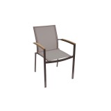 Whiteline Modern Living Sanctuary Indoor / Outdoor Dining Armchair - Set of 4 - Taupe