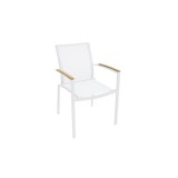 Whiteline Modern Living Sanctuary Indoor / Outdoor Dining Armchair - Set of 4 - White