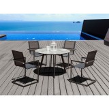Whiteline Modern Living Rain Indoor / Outdoor Dining Armchair - Set of 4