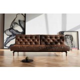 Oldschool Sofa in Retro Lacquer and Vintage Brown Leather