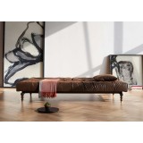 Oldschool Sofa in Retro Lacquer and Vintage Brown Leather Reclined