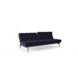 Oldschool Sofa in Brass Legs and Velvet Dark Blue