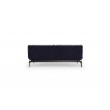 Oldschool Sofa in Brass Legs and Velvet Dark Blue - Back