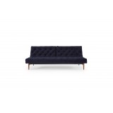 Oldschool Sofa in Brass Legs and Velvet Dark Blue - Front