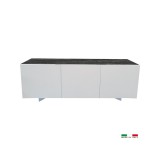 Bellini Modern Living Optik Sideboard - White Body + Noir Desir Ceramic Top