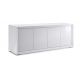 Pendenza Buffet 4 Door With High Gloss White - Angled