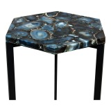Hexagon Agate Accent Table - Top Angled