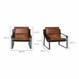 Moe's Home Collection Connor Club Chair - Brown - Dimensions