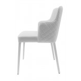 Polly Armchair In White - Side