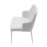 Polly Armchair In White - Top Side Angle 