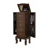 Trésor Jewelry Armoire - Coffee - Open with White BG