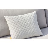 Primavera All-weather Scatter Diamond Stitch Pillows - White - Angle Closeup