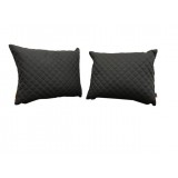 Primavera All-weather Scatter Diamond Stitch Pillows - Carbon - White BG