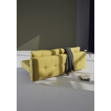 Recast Sofa in Soft Mustard With Dark Wood Legs - Back View