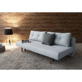 Recast Sofa Soft Pacific Pearl With Dark Wood Legs - Angled View