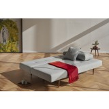 Recast Sofa Soft Pacific Pearl With Dark Wood Legs - Folded