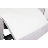 Modulate 4 Piece Recliner Snow Ice Leather with Black Fabric - Foot Rest